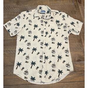 VSTR Men’s Tropical Shirt Palm Tree And Skull Drink All Over Print Size Medium